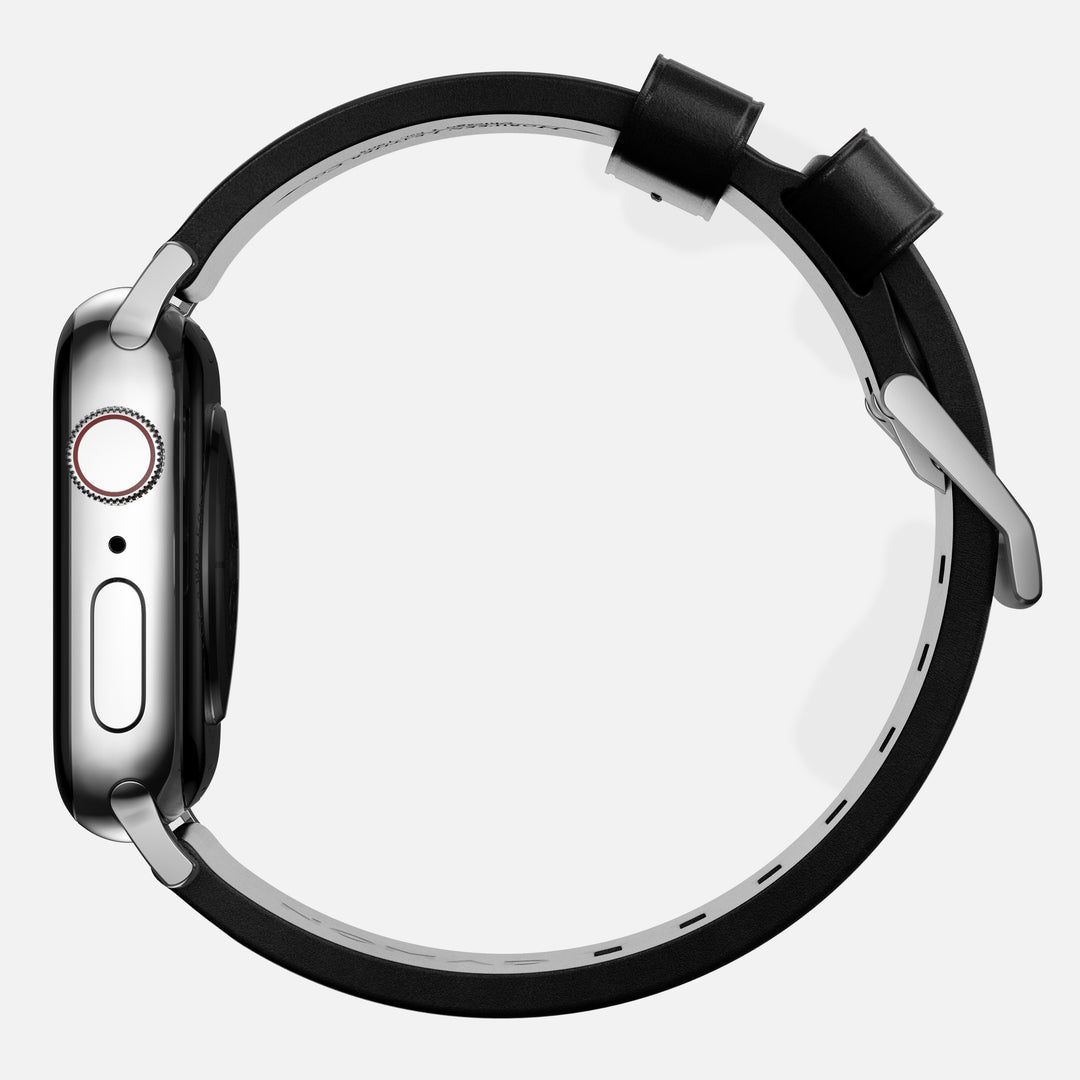 Modern Band - 46mm/49mm Apple Watch - Silver Hardware | Black Horween Leather - Image 5
