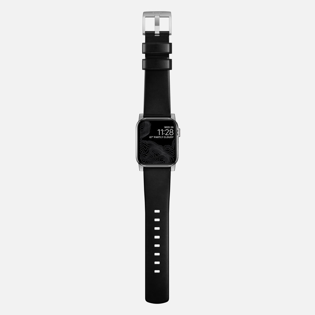 Modern Band - 46mm/49mm Apple Watch - Silver Hardware | Black Horween Leather - Image 8