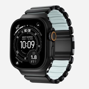Stratos Band - 49mm | Black Titanium | Icy Blue Glow FKM