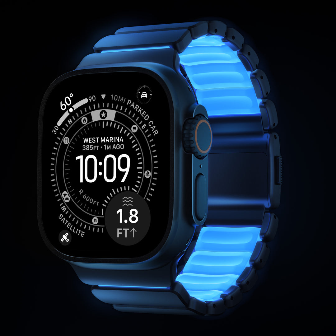 Stratos Band - 49mm | Black Titanium | Icy Blue Glow FKM - Image 2
