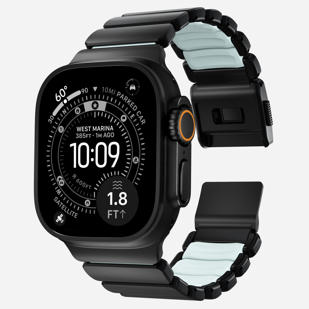 Stratos Band - 49mm | Black Titanium | Icy Blue Glow FKM - Image 5
