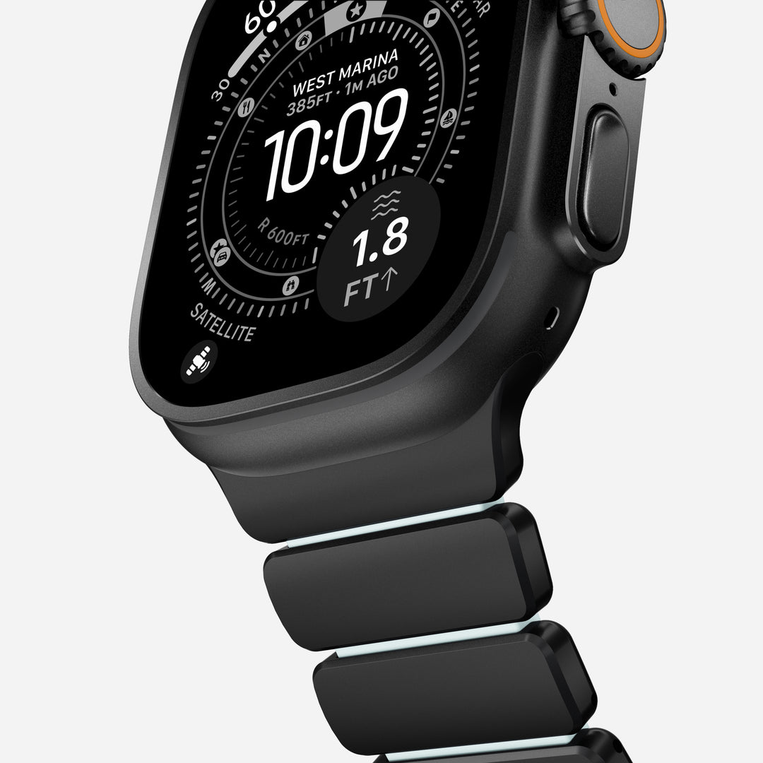 Stratos Band - 49mm | Black Titanium | Icy Blue Glow FKM - Image 10