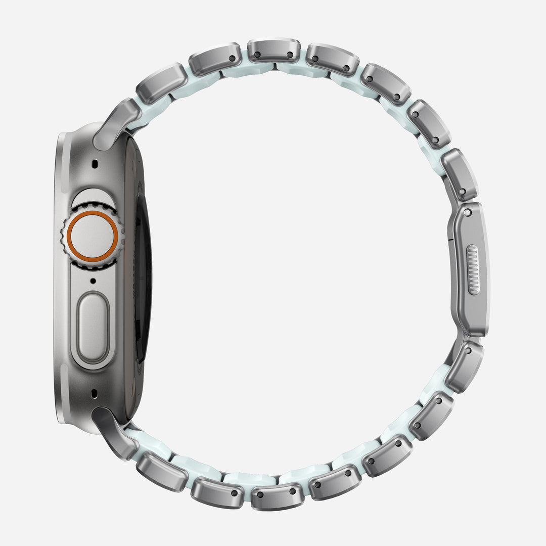Stratos Band - 49mm | Natural Titanium | Icy Blue Glow FKM - Image 6