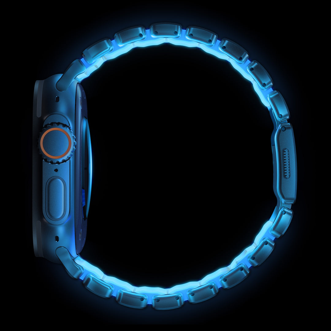 Stratos Band - 49mm | Natural Titanium | Icy Blue Glow FKM - Image 4