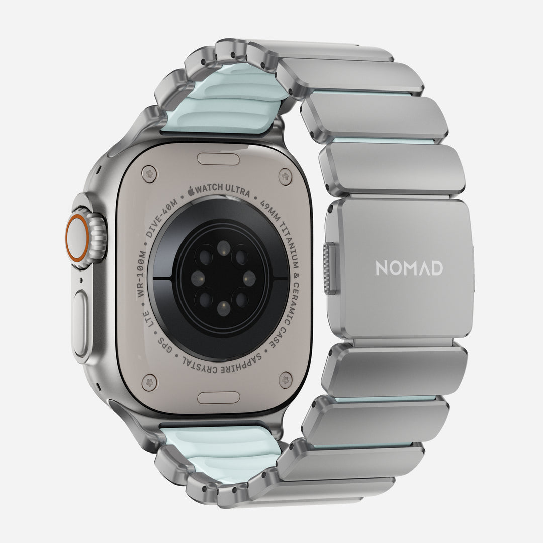 Stratos Band - 49mm | Natural Titanium | Icy Blue Glow FKM - Image 7