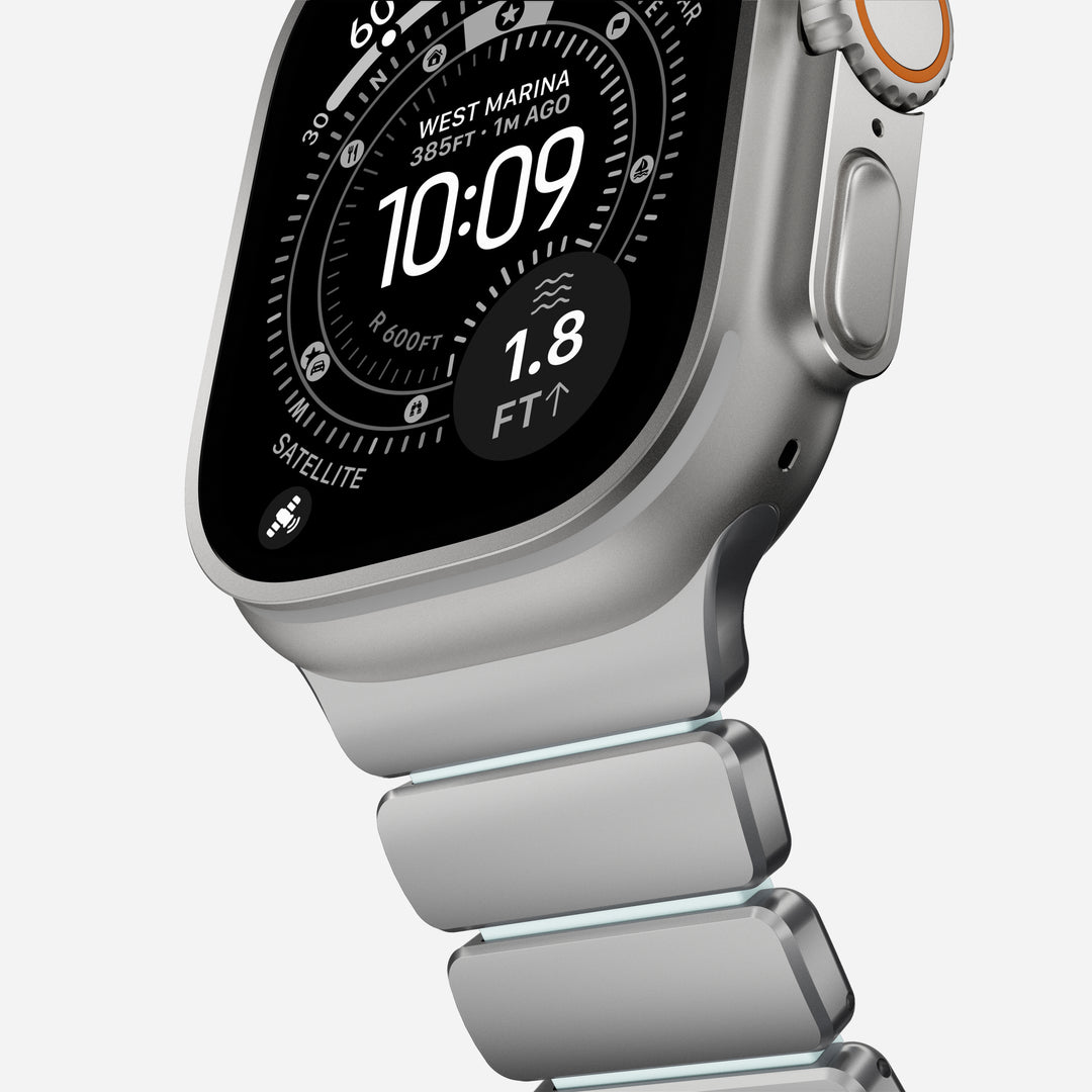 Stratos Band - 49mm | Natural Titanium | Icy Blue Glow FKM - Image 10