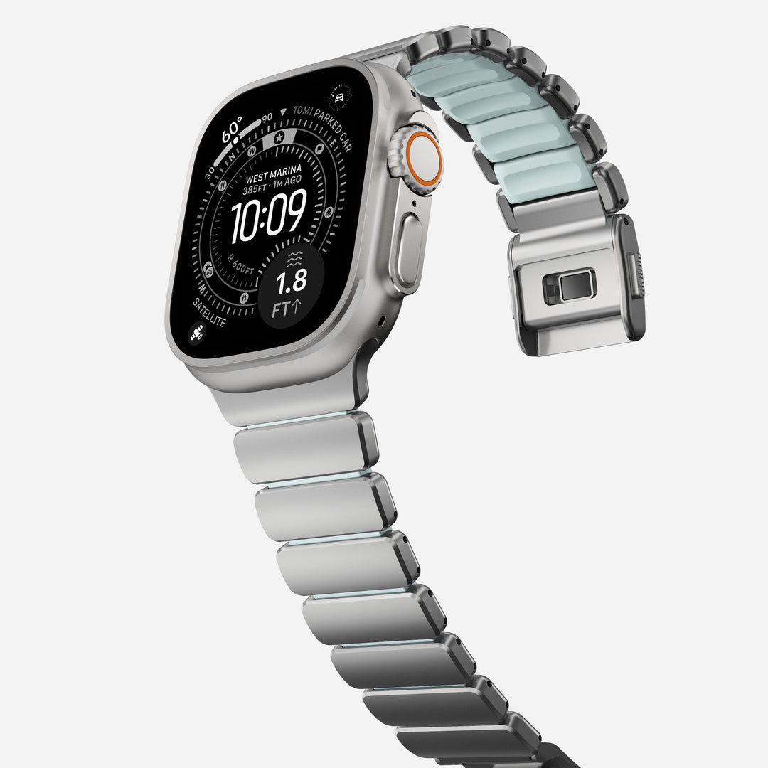 Stratos Band - 49mm | Natural Titanium | Icy Blue Glow FKM - Image 12