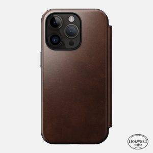 Modern Leather Folio - iPhone 14 Pro | Rustic Brown | Genuine Horween® Leather