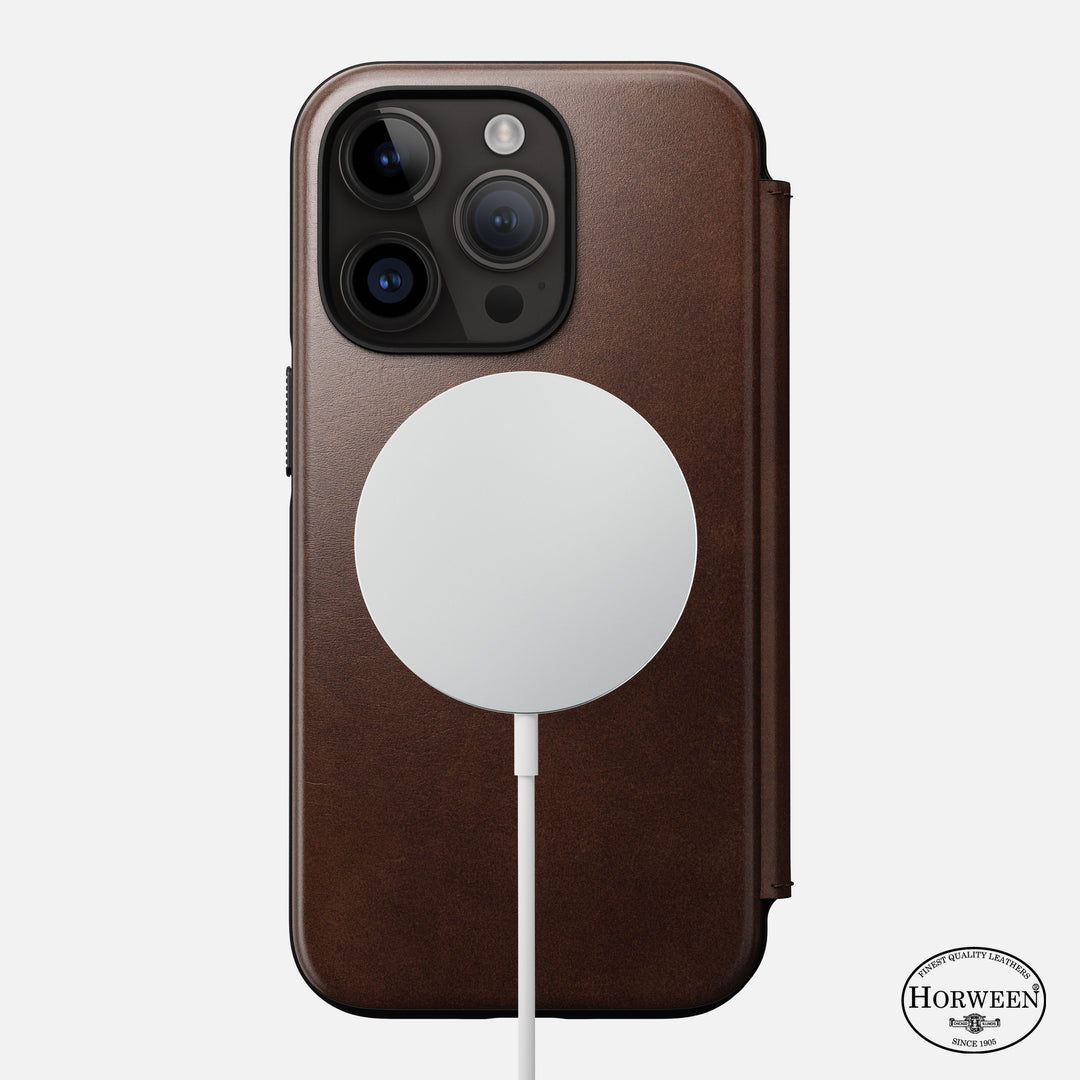 Modern Leather Folio - iPhone 14 Pro | Rustic Brown | Genuine Horween® Leather - Image 2