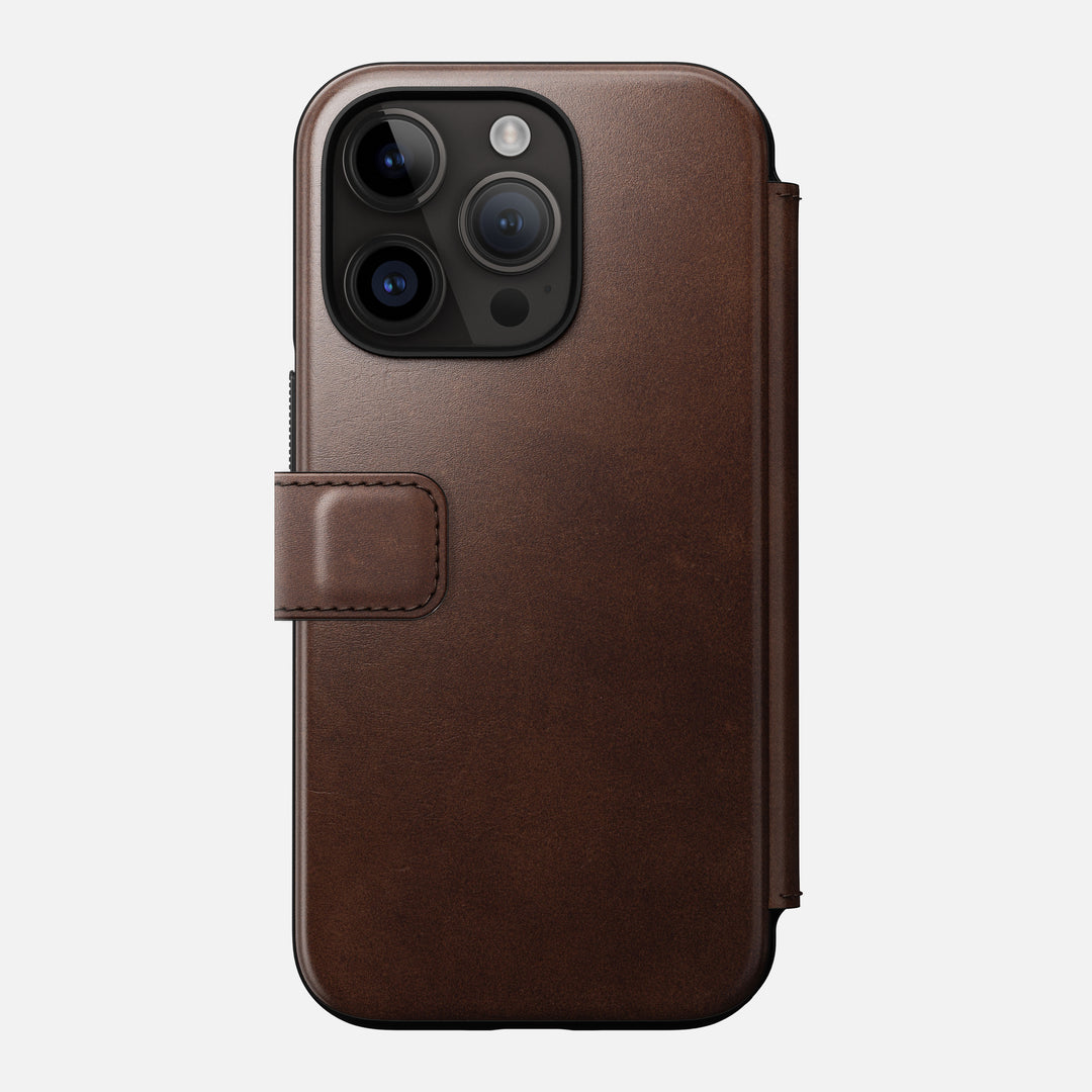 Modern Leather Folio - iPhone 14 Pro | Rustic Brown | Genuine Horween® Leather - Image 3