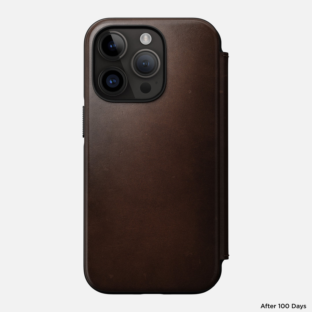 Modern Leather Folio - iPhone 14 Pro | Rustic Brown | Genuine Horween® Leather - Image 4