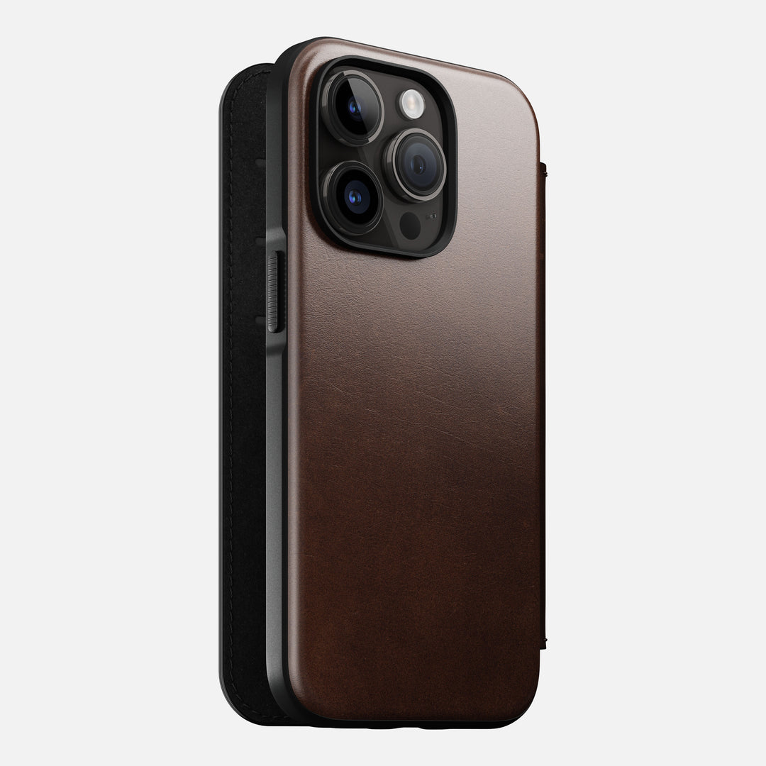 Modern Leather Folio - iPhone 14 Pro | Rustic Brown | Genuine Horween® Leather - Image 8