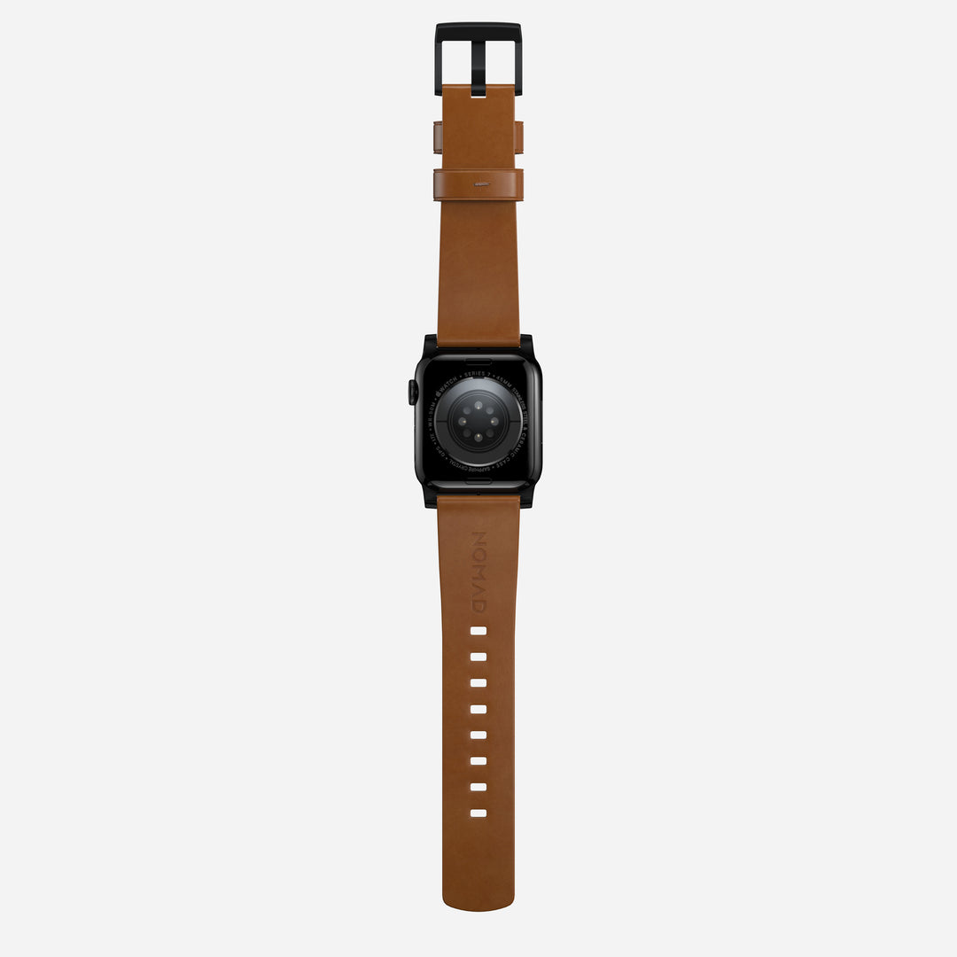 Modern Band - 46mm/49mm Apple Watch - Black Hardware | English Tan Leather - Image 8