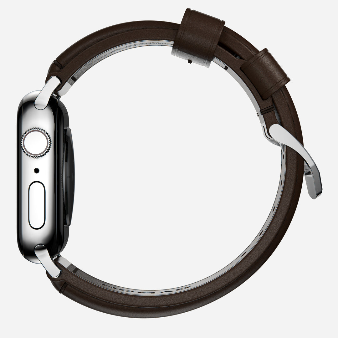 Traditional Band - 46mm/49mm | Silver Hardware | Rustic Brown | Horween - Image 6