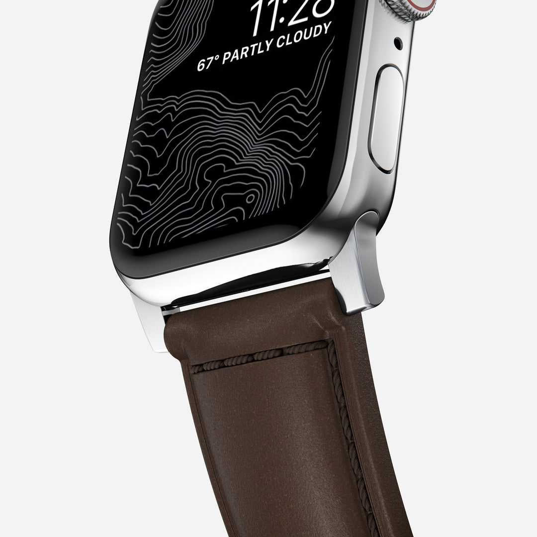Traditional Band - 46mm/49mm | Silver Hardware | Rustic Brown | Horween - Image 7