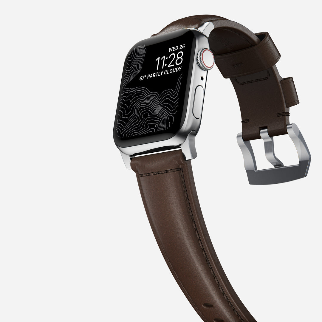 Traditional Band - 46mm/49mm | Silver Hardware | Rustic Brown | Horween - Image 10