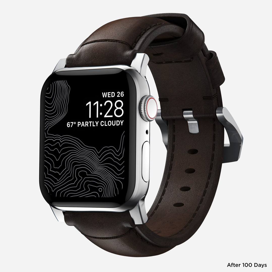 Traditional Band - 46mm/49mm | Silver Hardware | Rustic Brown | Horween - Image 2