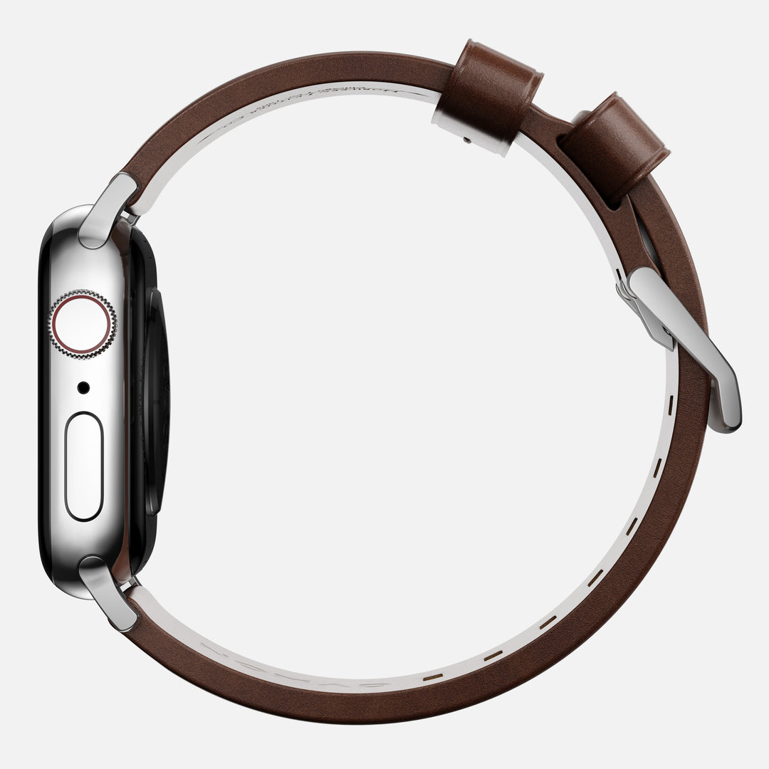 Modern Band - 46mm/49mm Apple Watch - Silver Hardware | Rustic Brown | Horween® - Image 5