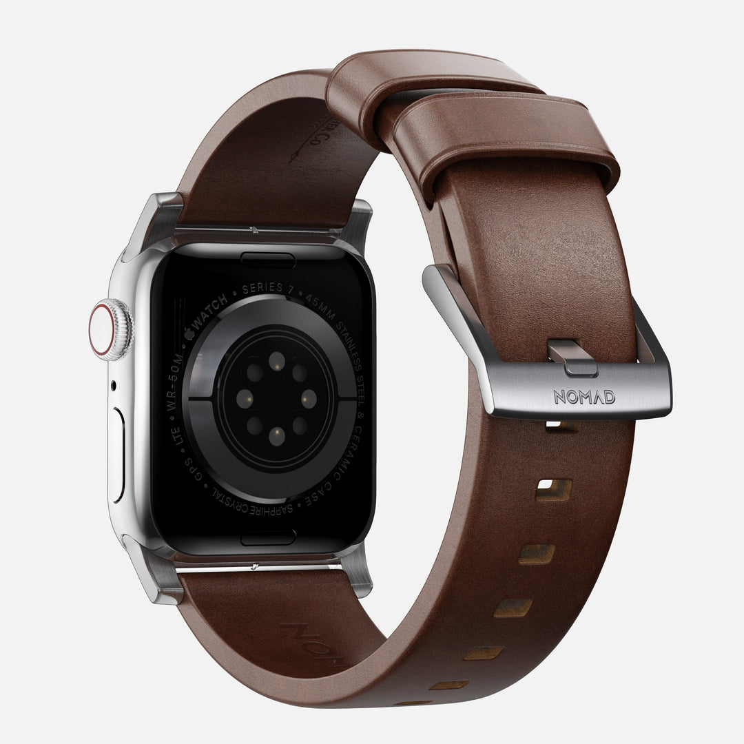 Modern Band - 46mm/49mm Apple Watch - Silver Hardware | Rustic Brown | Horween® - Image 4