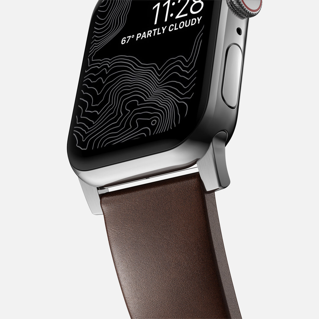 Modern Band - 46mm/49mm Apple Watch - Silver Hardware | Rustic Brown | Horween® - Image 6