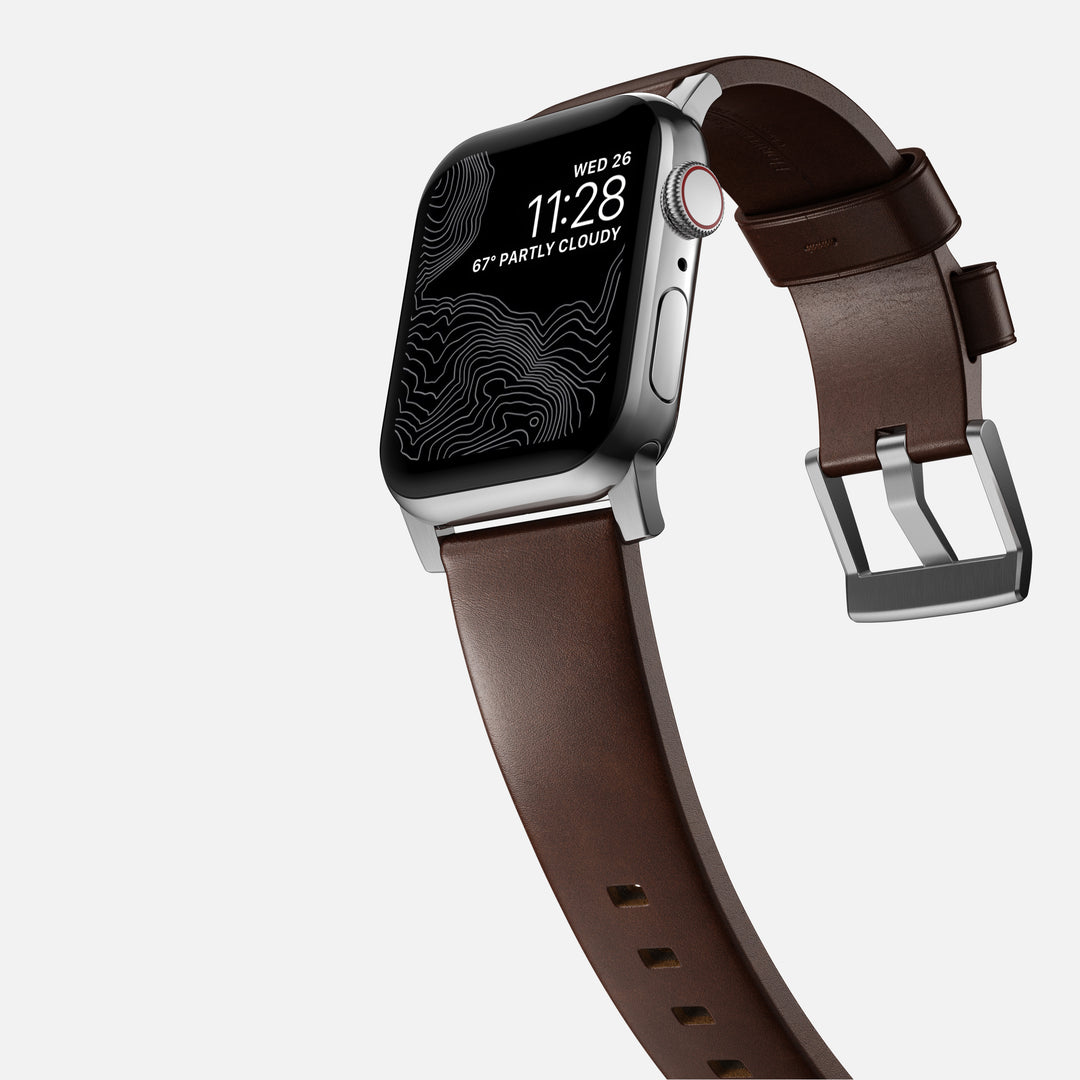 Modern Band - 46mm/49mm Apple Watch - Silver Hardware | Rustic Brown | Horween® - Image 10