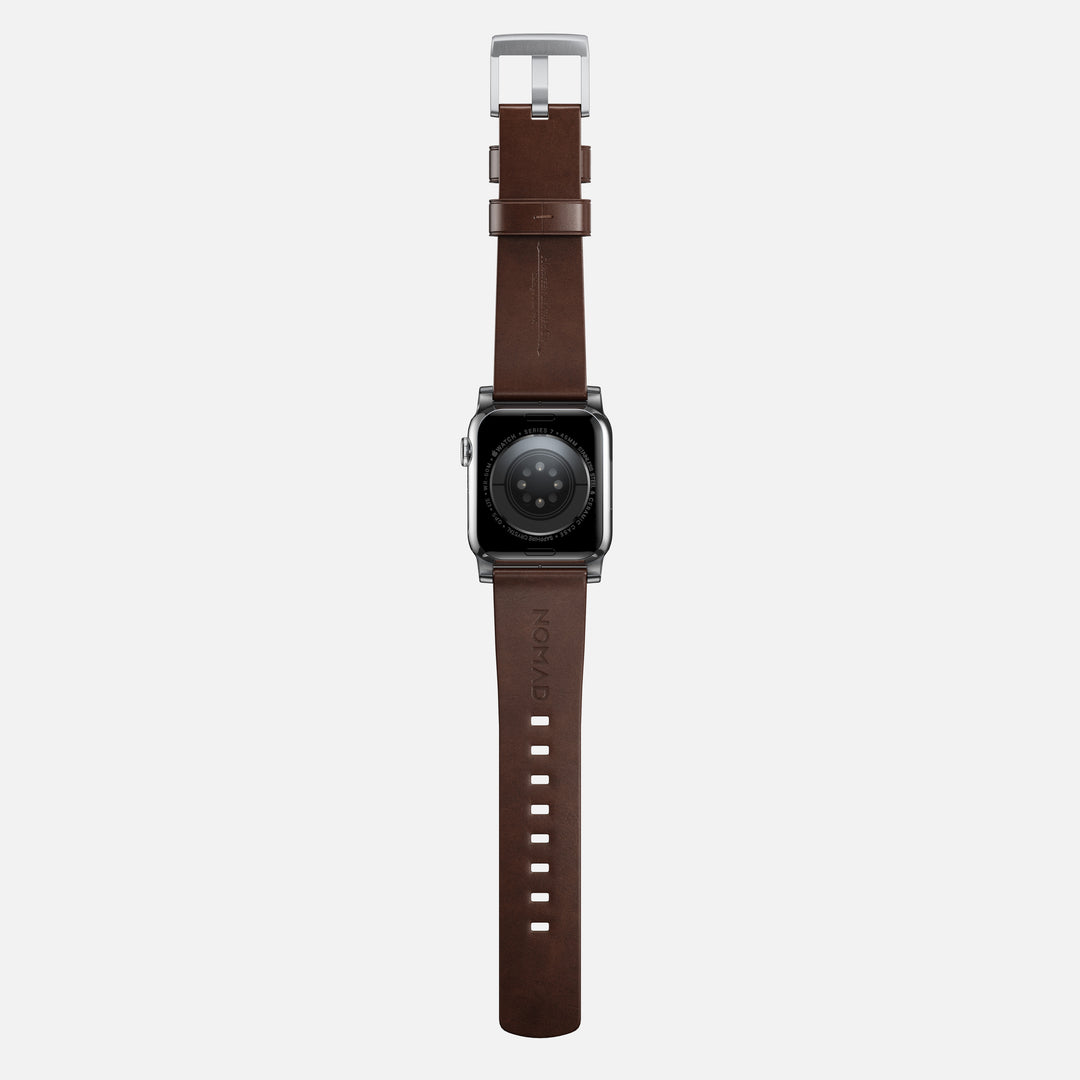 Modern Band - 46mm/49mm Apple Watch - Silver Hardware | Rustic Brown | Horween® - Image 9