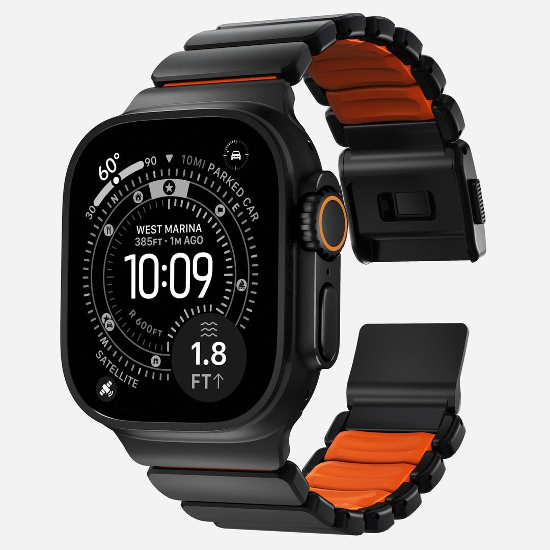 Stratos Band - 49mm | Black Titanium | Ultra Orange FKM - Image 5