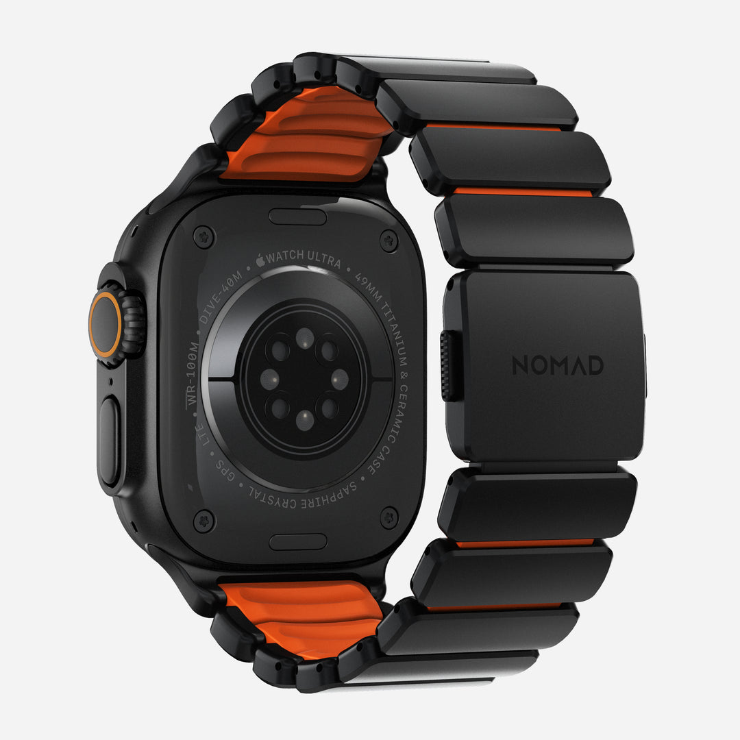 Stratos Band - 49mm | Black Titanium | Ultra Orange FKM - Image 4