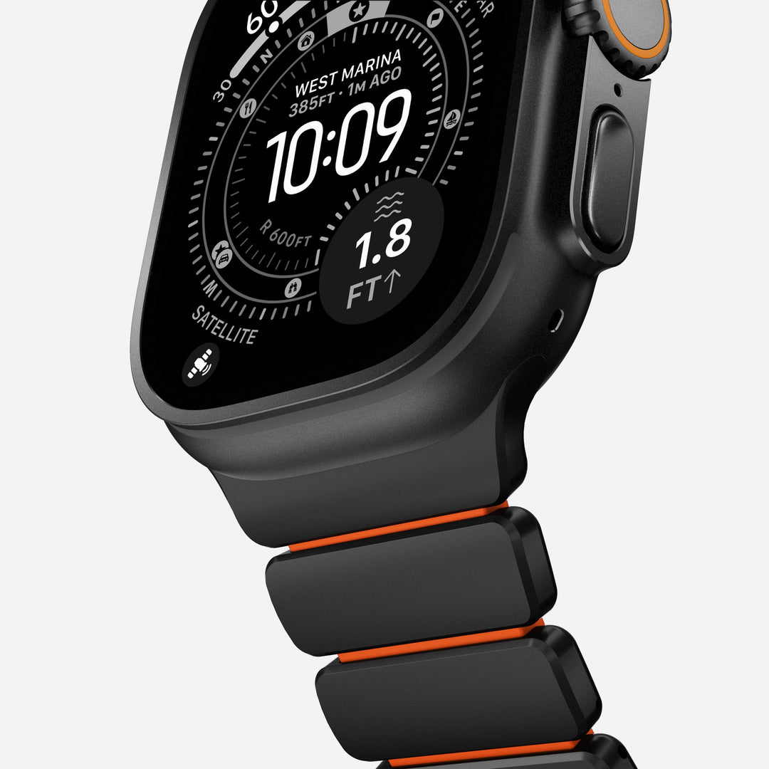 Stratos Band - 49mm | Black Titanium | Ultra Orange FKM - Image 9