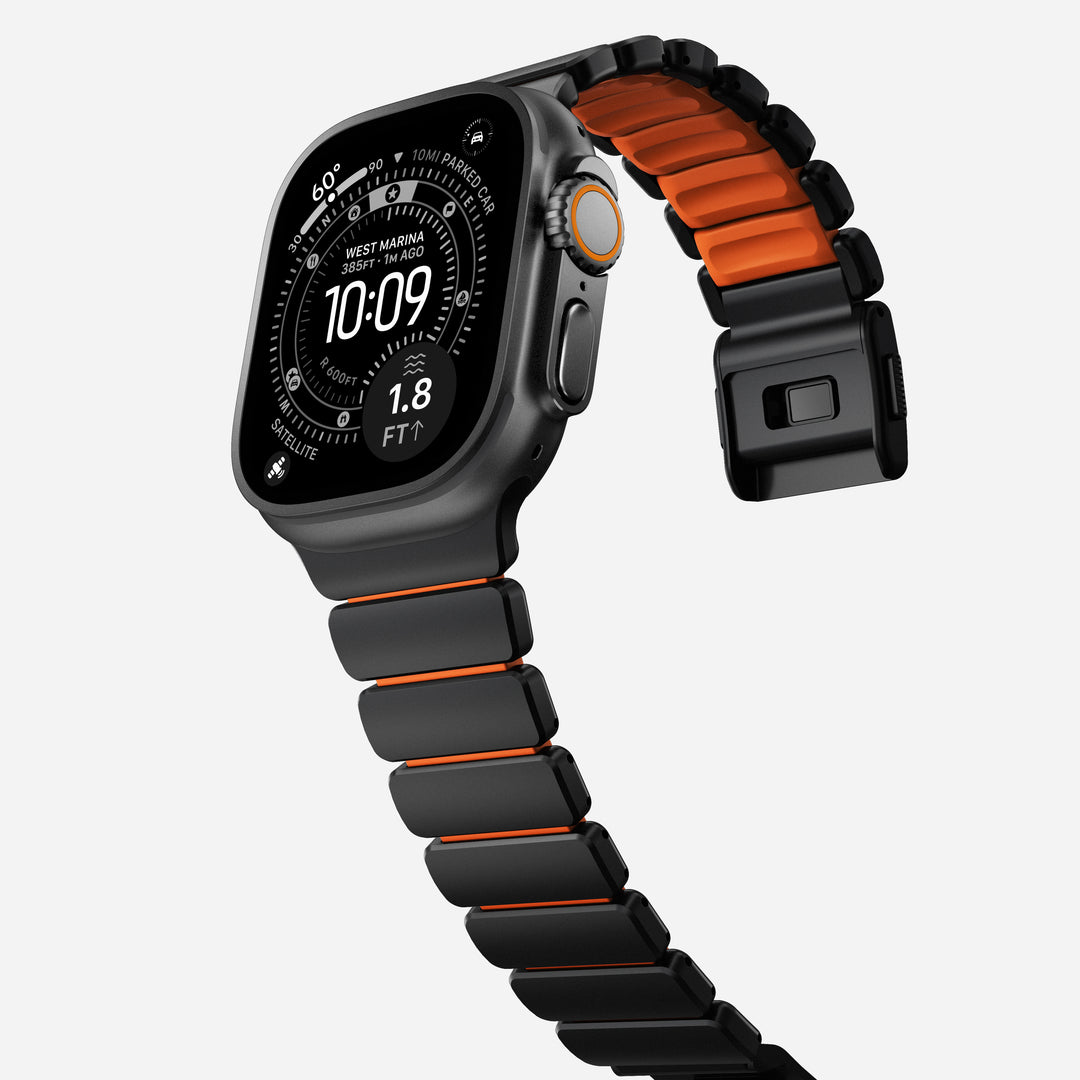 Stratos Band - 49mm | Black Titanium | Ultra Orange FKM - Image 7