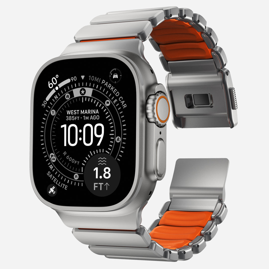 Stratos Band - 49mm | Natural Titanium | Ultra Orange FKM - Image 5