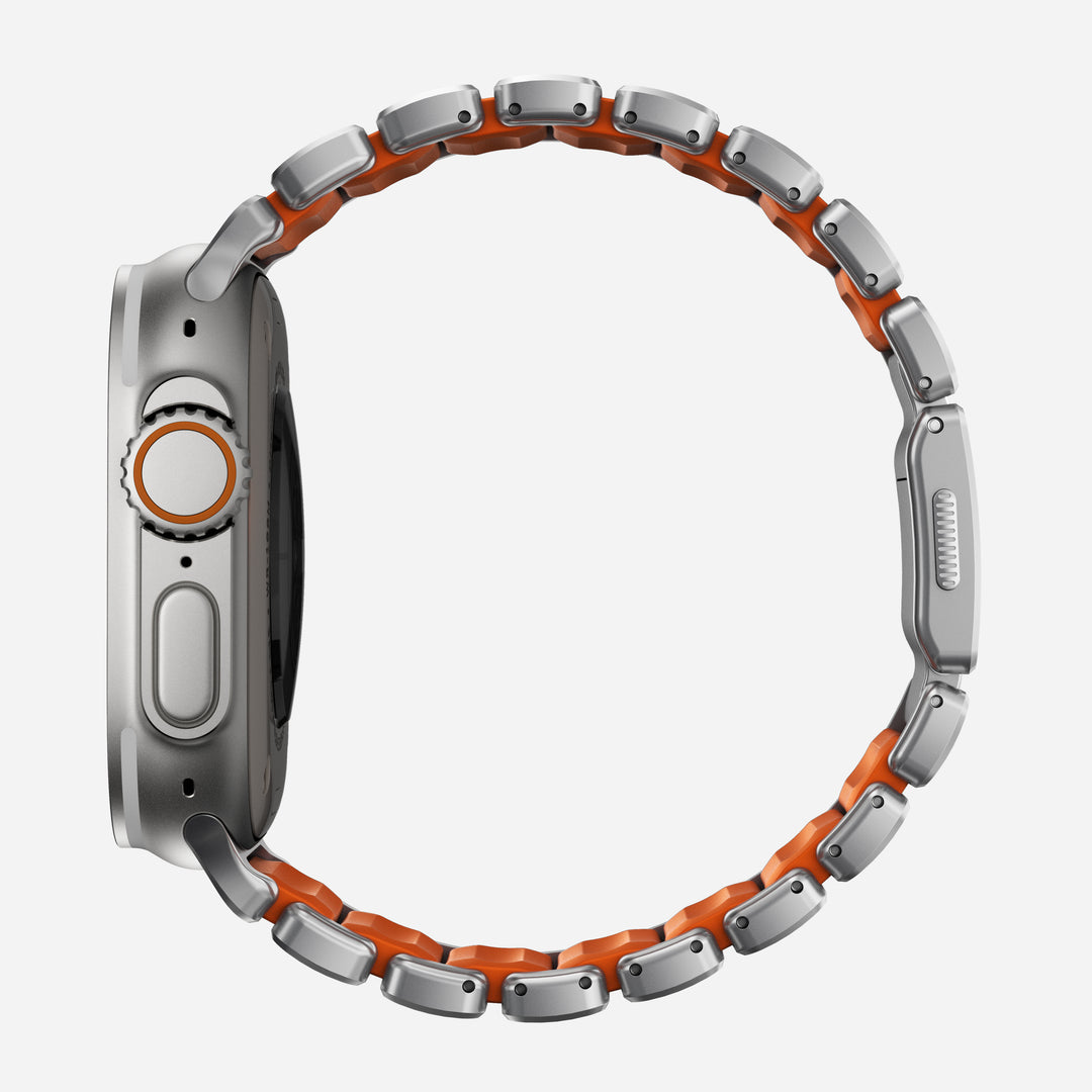 Stratos Band - 49mm | Natural Titanium | Ultra Orange FKM - Image 3