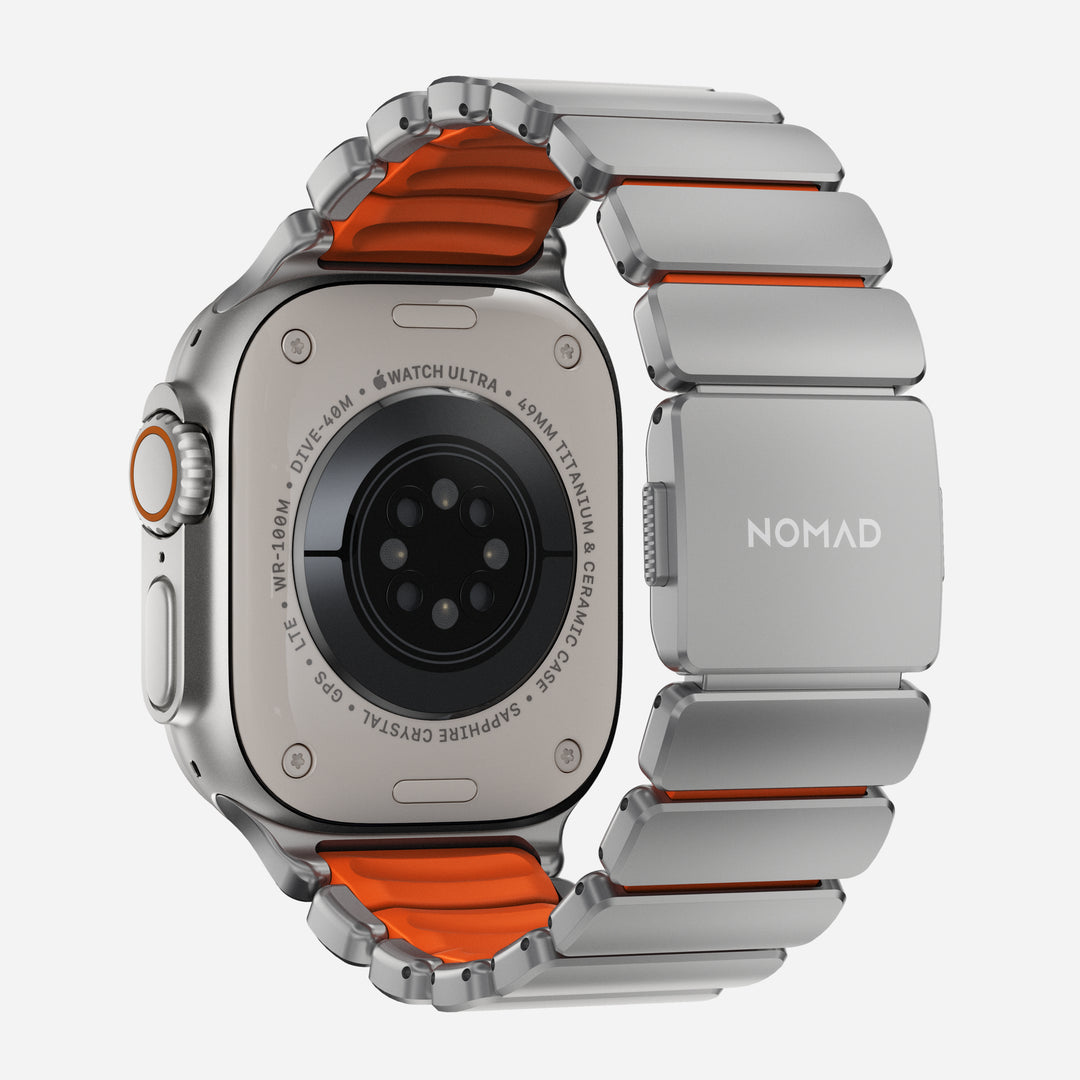 Stratos Band - 49mm | Natural Titanium | Ultra Orange FKM - Image 4