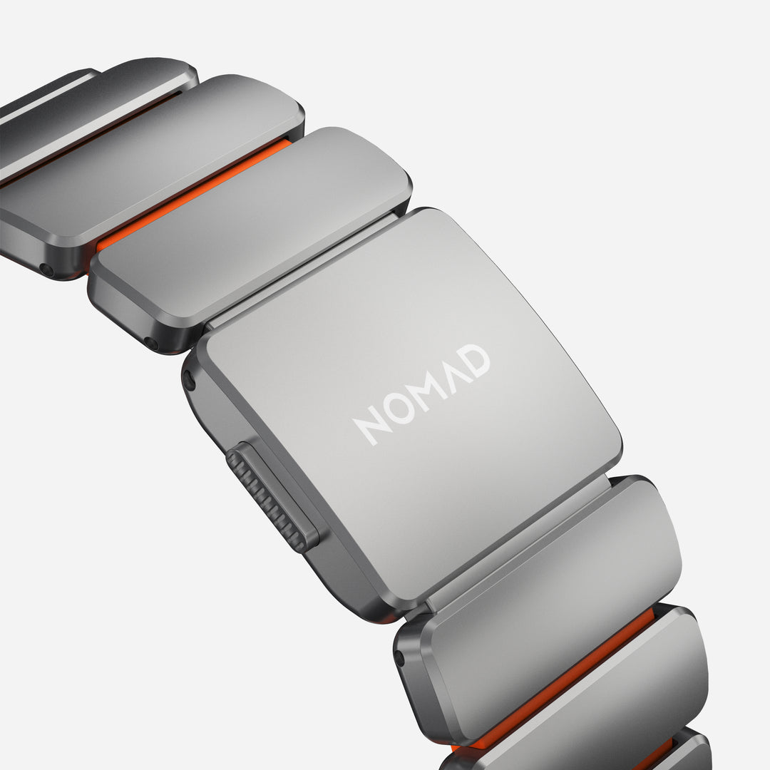 Stratos Band - 49mm | Natural Titanium | Ultra Orange FKM - Image 8