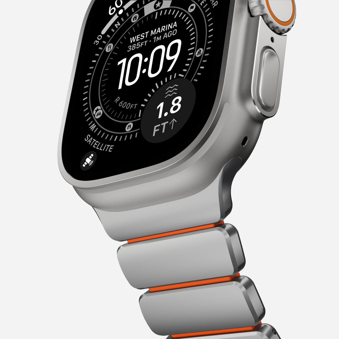 Stratos Band - 49mm | Natural Titanium | Ultra Orange FKM - Image 9