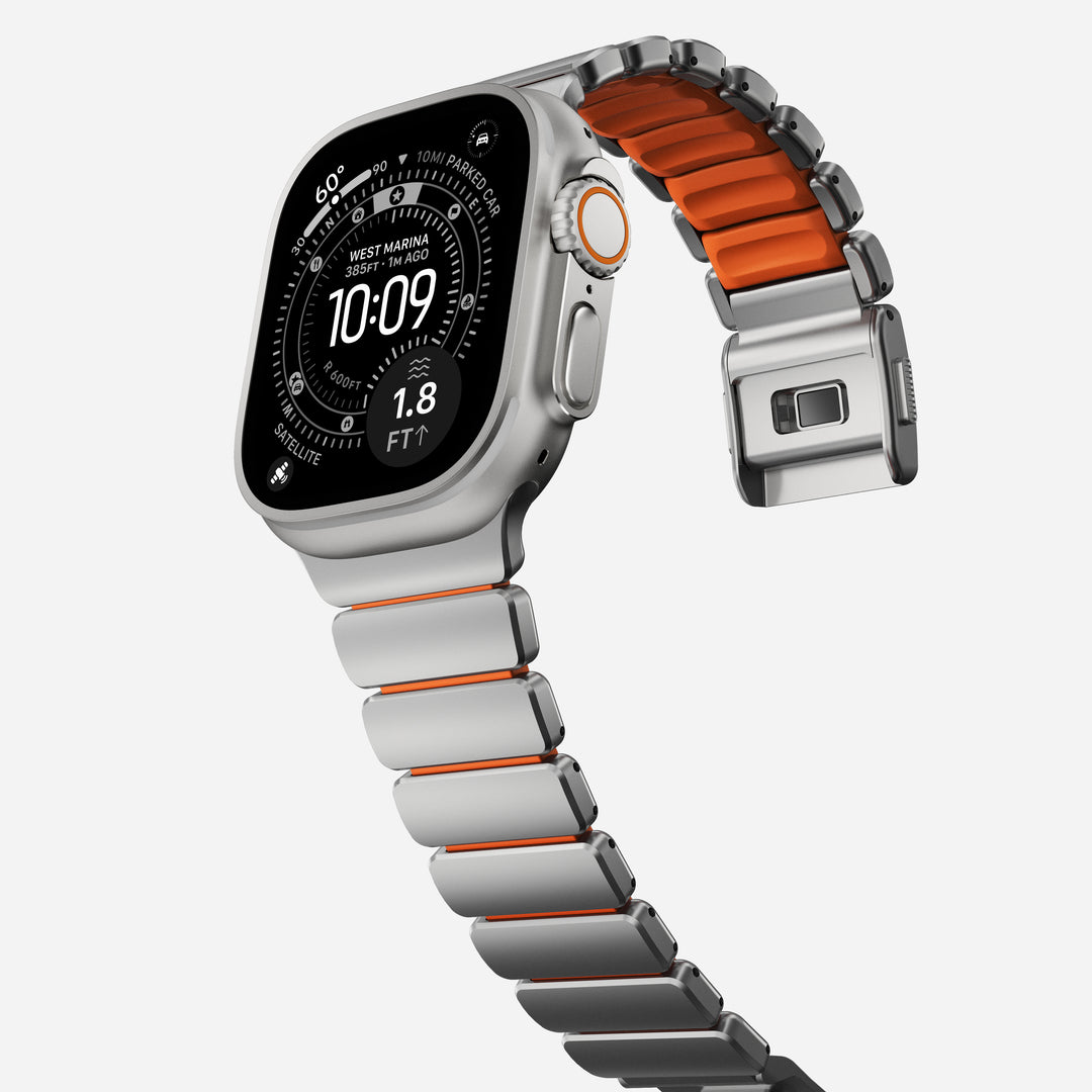 Stratos Band - 49mm | Natural Titanium | Ultra Orange FKM - Image 7