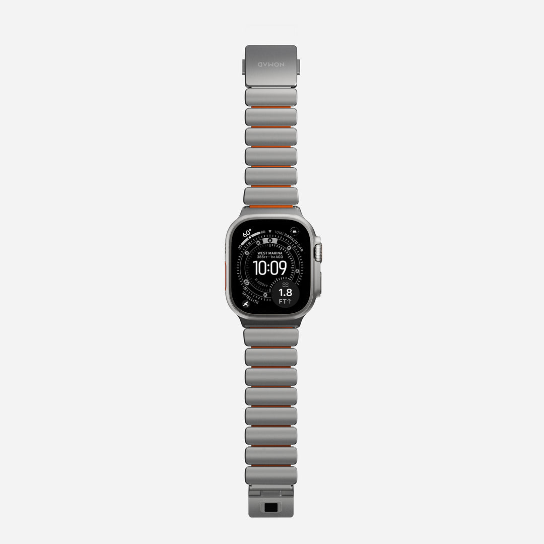 Stratos Band - 49mm | Natural Titanium | Ultra Orange FKM - Image 10
