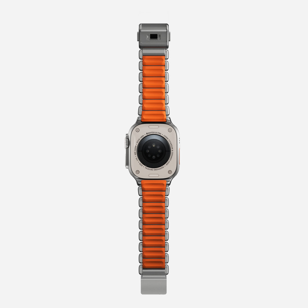Stratos Band - 49mm | Natural Titanium | Ultra Orange FKM - Image 11