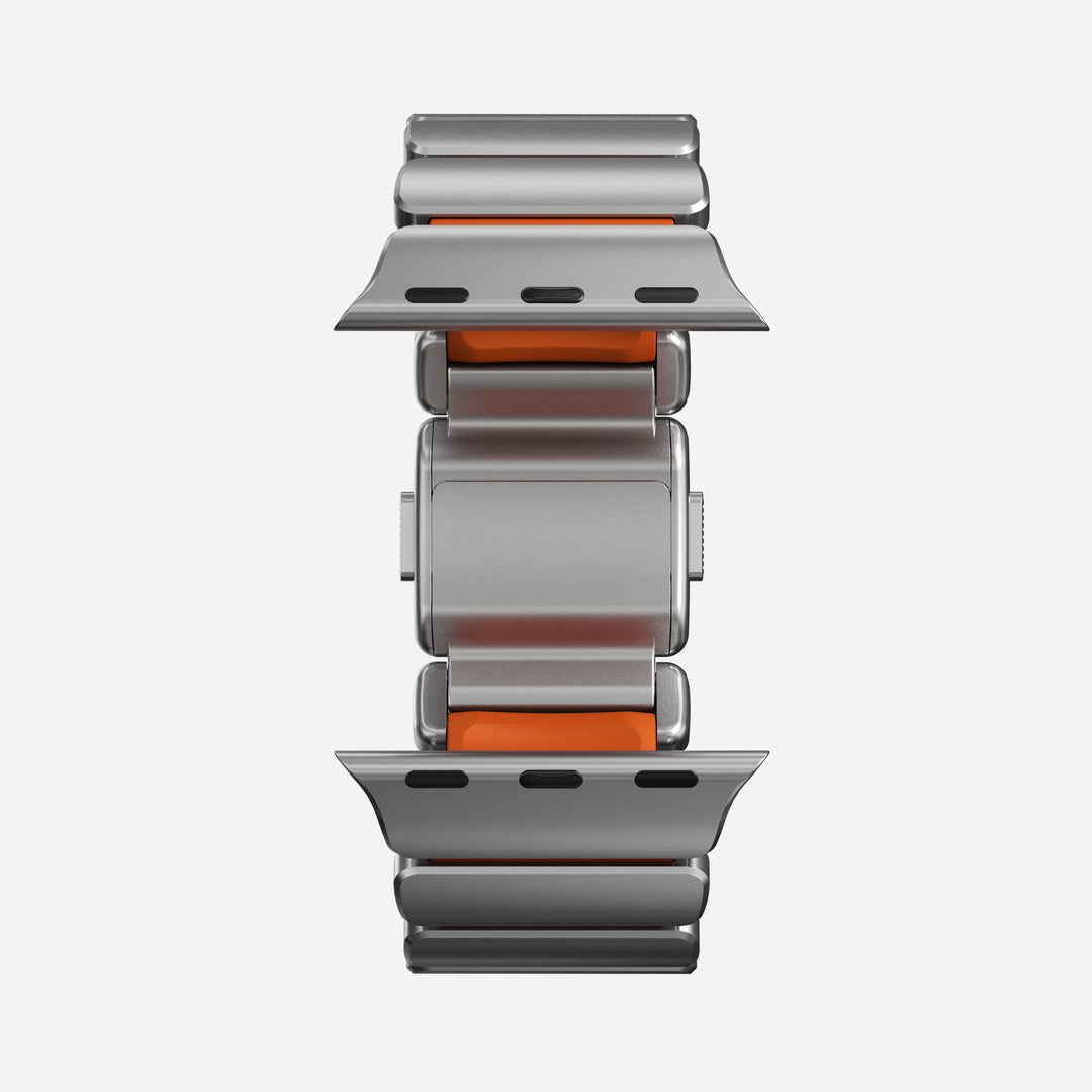 Stratos Band - 49mm | Natural Titanium | Ultra Orange FKM - Image 12