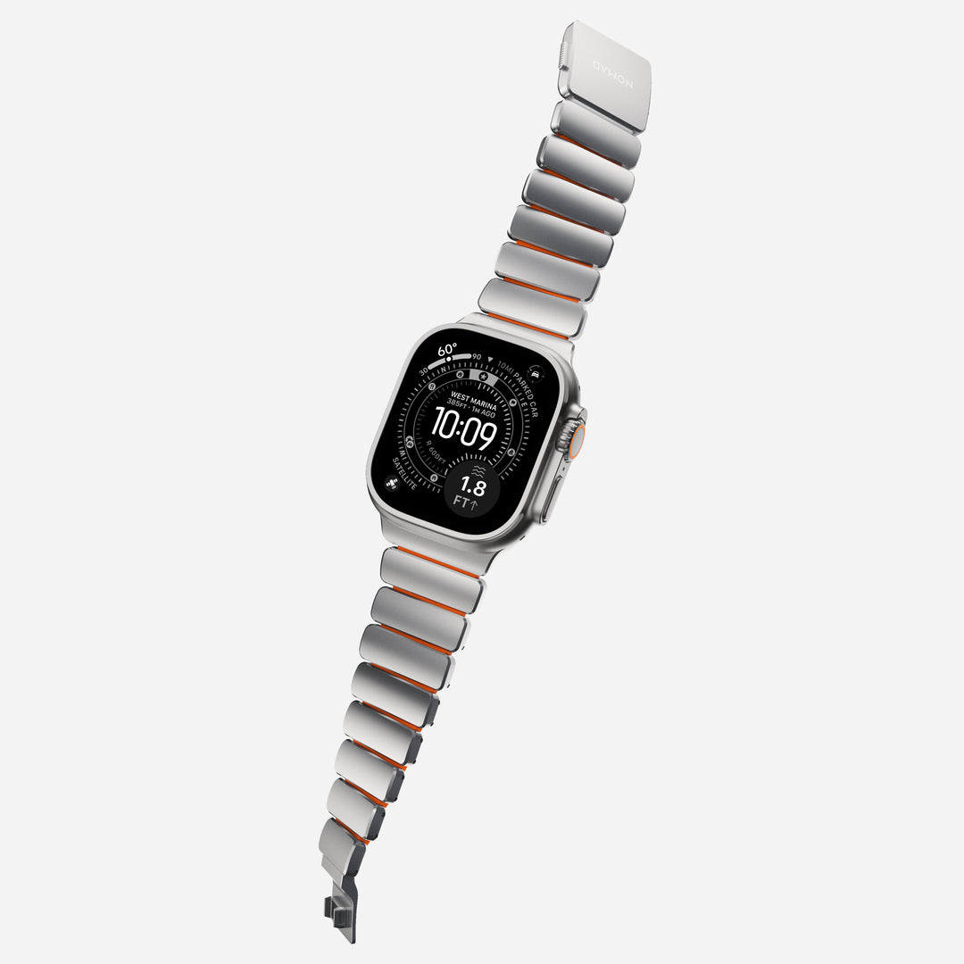 Stratos Band - 49mm | Natural Titanium | Ultra Orange FKM - Image 2