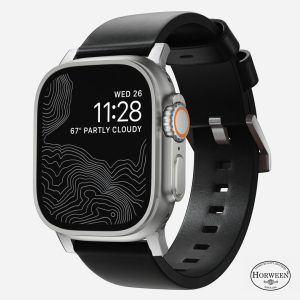 Modern Band - 46mm/49mm Apple Watch - Silver Hardware | Black Horween Leather