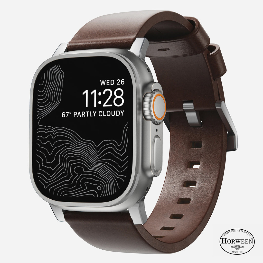 Modern Band - 46mm/49mm Apple Watch - Silver Hardware | Rustic Brown | Horween®